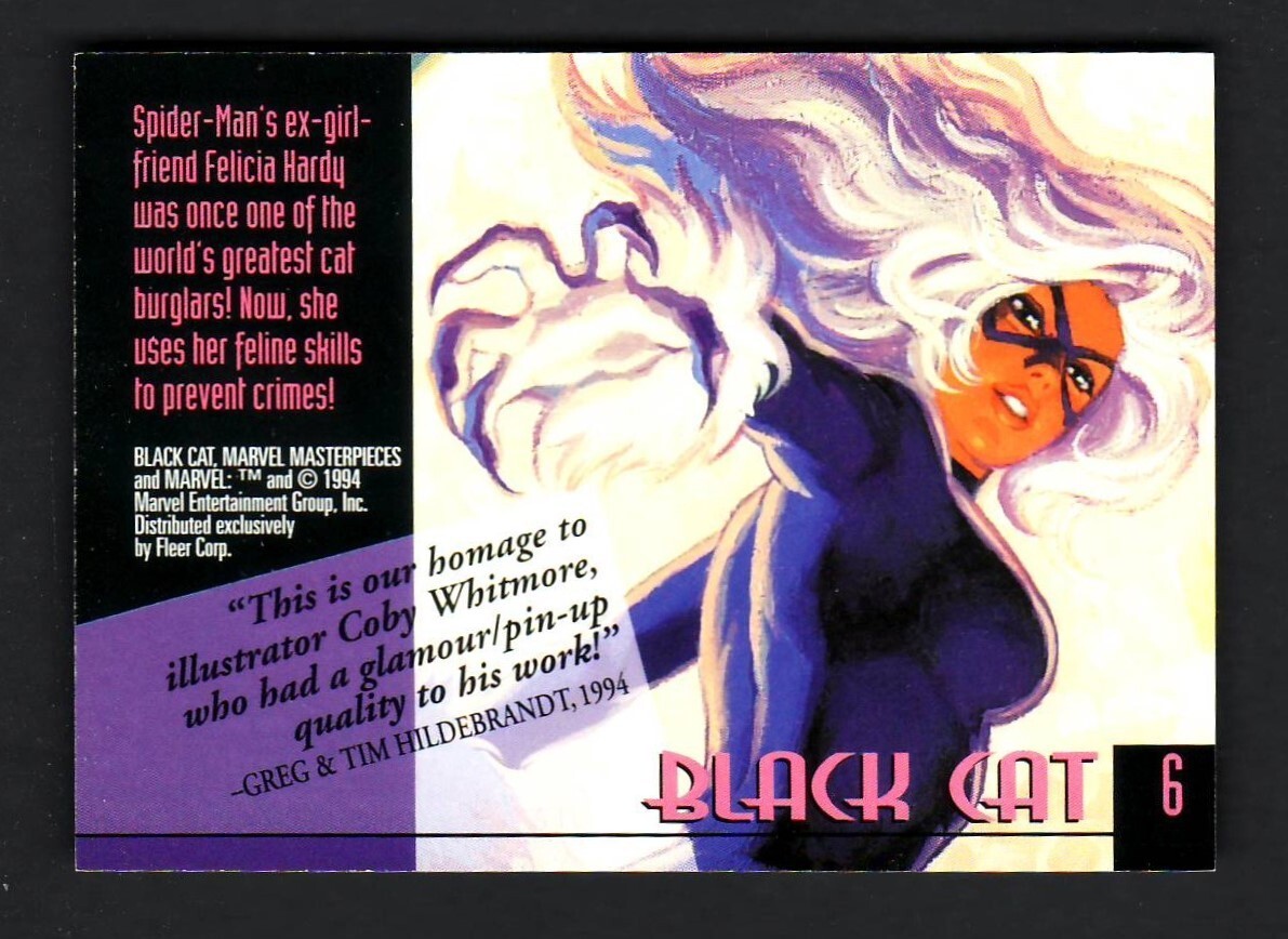 MARVEL MASTERPIECES 1994 GOLD FOIL SIGNATURE CARD 6 BLACK CAT | eBay