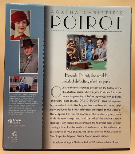 Agatha Christie's Poirot Vol. 2 VHS 1999 6 Tape Box Set **Buy 2 Get 1 Free** - Picture 3 of 21