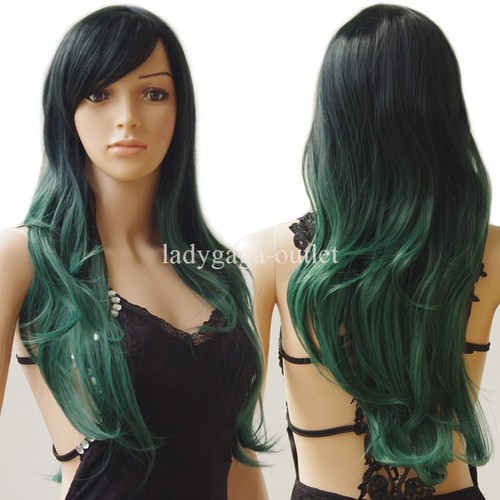 Pink Purple Red Ombre Hair Wig Long Wavy Curly Cosplay Wig Women Party Costume # - Picture 14 of 68