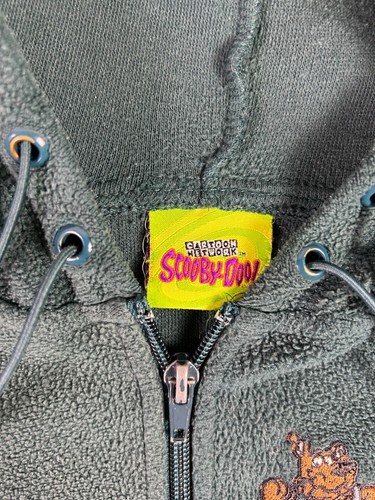 VTG 2002 Scooby Doo SD Full Zip Fleece Hoodie Green Cartoon Network Med Rare - Picture 3 of 9