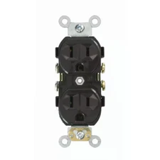 15 Amp 125-Volt Narrow Body Duplex Outlet Straight Blade Commercial Grade Self G