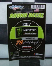 MARTIN TRUEX JR #78 2017 CHAMPION NASCAR RACING WINCRAFT 3" ROUND DECAL STICKER