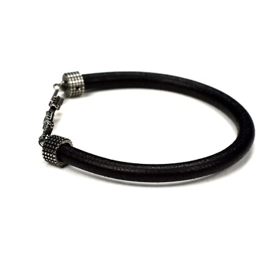 NWT $290 Saint Laurent Black Leather Silver YSL Opyum Logo