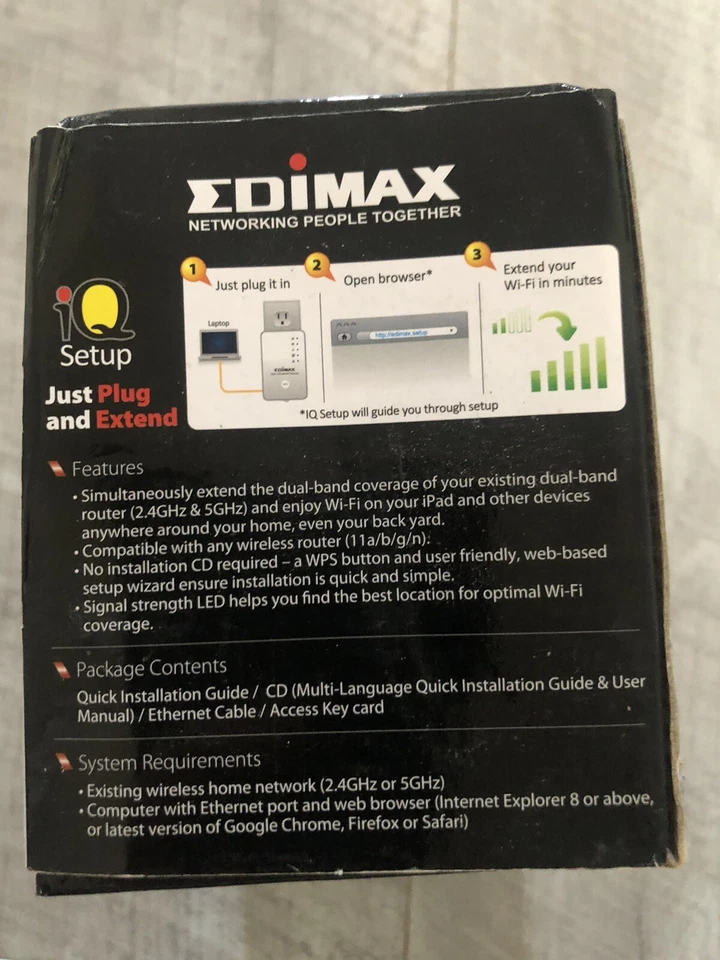 Edimax Dual Band 2.4Ghz 5Ghz Concurrent Wireless Wi-Fi Extender Plug EW-7238RPD - Image 4 of 4