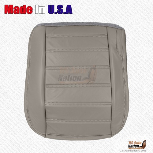 2003 2004 2005 Hummer H2 REAR Driver & Passenger Bottoms Leather Seat Cover Gray - Picture 4 of 5
