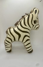 Vintage Graphic Vinyl Stuffed Plush Zebra Baby Toy