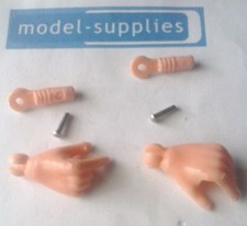 Action Man early grip hands plastic reproduction pair with wrist insert & rivet