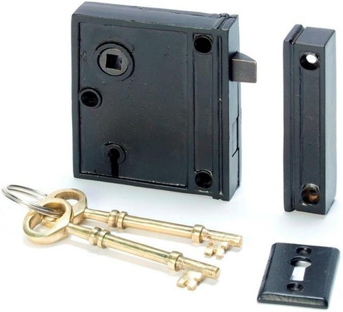 french style,victorian,compact rim lock & keeper.with milled edge 45 mm knob set - Picture 3 of 4
