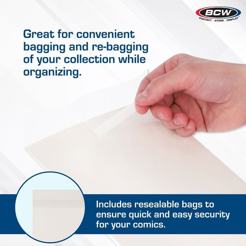 5 packs of 50 (250) BCW Premade Resealable Silver Comic Book Bags & Boards - Picture 5 of 7