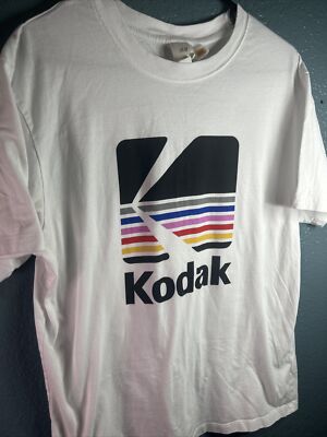 ★KODAK★ Graphic Askin Short Sleeve T-shirt WHITE MELANGE H&M Kodak T-Shirt Mens Size Small White Short Sleeve A Kodak
