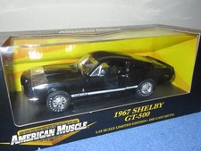1967 MUSTANG SHELBY GT-500 BLACK  ERTL 1:18 OPENING HOOD & DOORS