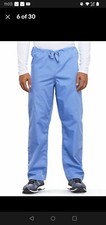 Cherokee Workwear Unisex Drawstring Cargo Scrub Pants - 4100 Ciel Blue 3XL