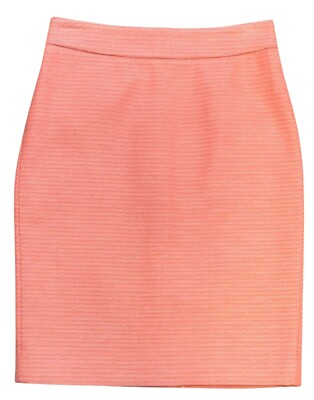 Ann Taylor Pencil Skirt Straight Lined Back Zip Slit Peach Coral Size 2 MSRP $89