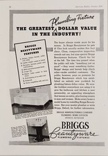 1937 Print Ad Briggs Beautyware Plumbing Fixtures Bathroom Detroit,Michigan