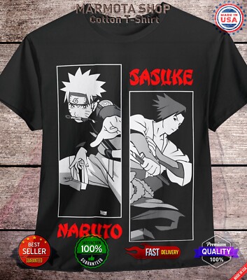 Naruto Sasuke Shirt Shippuden Itachi Kakashi Anime Unisex Tee T-Shirt All Size