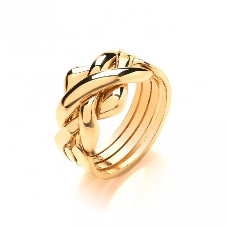 9ct Yellow Colour Gold Hallmarked 4 Piece Puzzle Ring eBay