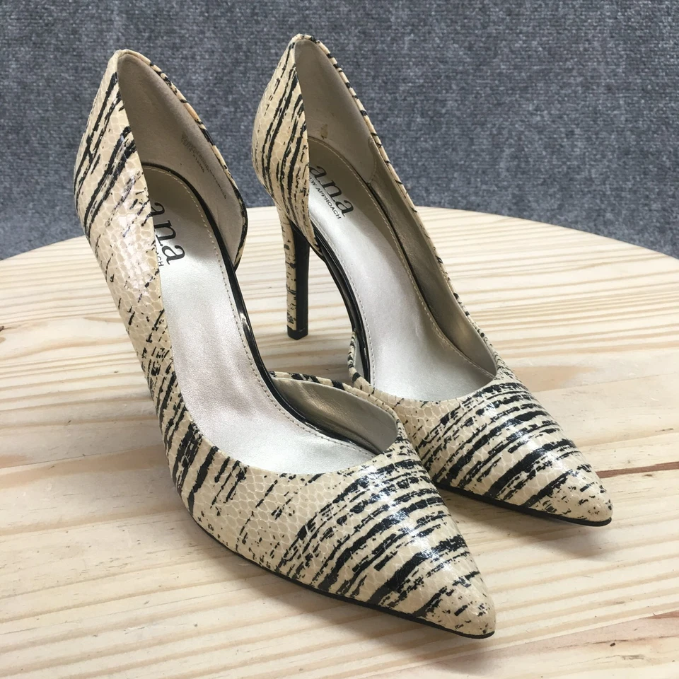 Zapatos de salón Ana A New Approach para mujer 8 M sin cordones negros imitación cuero piel de serpiente Foto 3 de 4