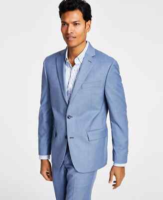 Ben Sherman Men's Skinny-Fit Stretch Suit Jacket - Blue Sharkskin Sz-40R  NWOT