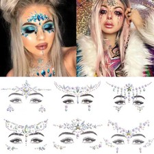 Adhesive Face Gems Glitter Jewel Tattoo Sticker Festival Rave Party Body Make Up