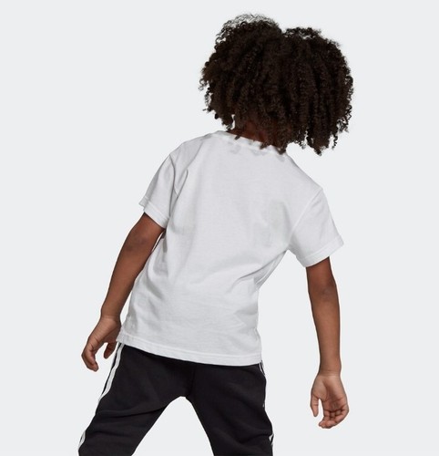 Junior Boys Adidas Originals T-shirt Age UK 7-16 Years Wht/Blk RRP £18 - Picture 3 of 4