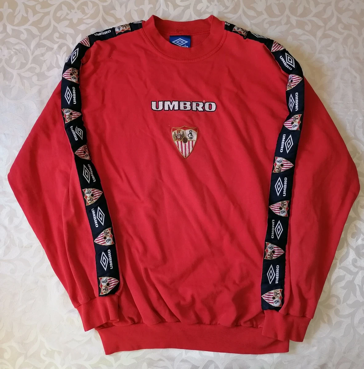 SEVILLA FC TRAINING SWEATSHIRT VINTAGE UMBRO 90S RARE SIZE XL