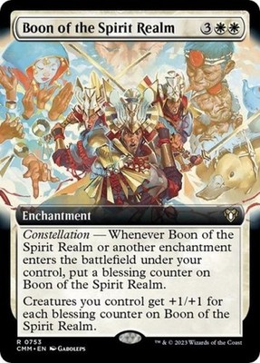 MTG English Boon of the Spirit Realm (Extended Art) NM Normal Commander Masters
