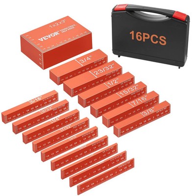 Setup Blocks Woodworking Tools, 16-Piece, Precision Height Gauge Block Set, with