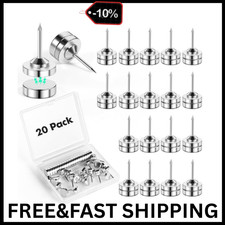 20 Sets Magnetic Push Pins, Silver Magnetic Tacks, Thumbtacks for Hanging, Poste