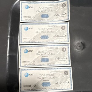 AT&T $5 Gift Certificates Lot of 4 US-Nationwide Telecommunications