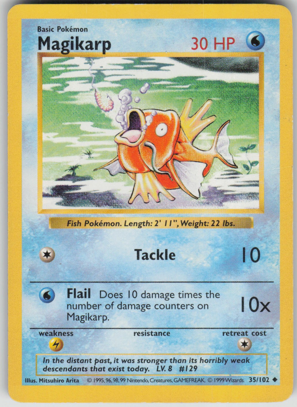 Pokemon TCG Magikarp Uncommon Base Set (Shadowless) 035/102
