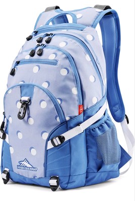 High Sierra Loop-Backpack, Travel, or Work Bookbag with One Size, Polka Dot 