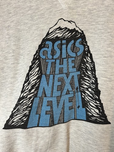 VINTAGE Asics Felpa Uomo XL Grigio Pullover Il Livello Successivo RARA - Foto 2 di 4