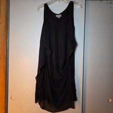 Under.Ligne By Doo.Ri 100% Silk Little Black Dress 6