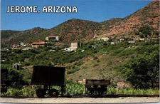 Jerome Arizona Ghost Town Mining Ore Cars Postcard America's Largest Ghost City