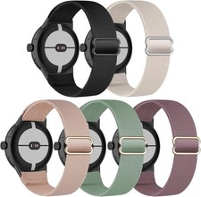 5 Pack Stretchy Nylon Strap Compatible with Google Pixel Watch 41mm