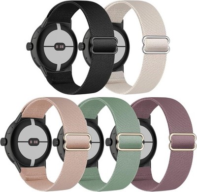 5 Pack Stretchy Nylon Strap Compatible with Google Pixel Watch 41mm