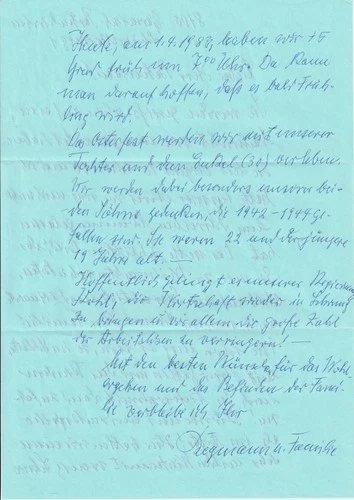 Hellmuth Reymann signed letter - WW2 General - One of the last Berlin Commanders