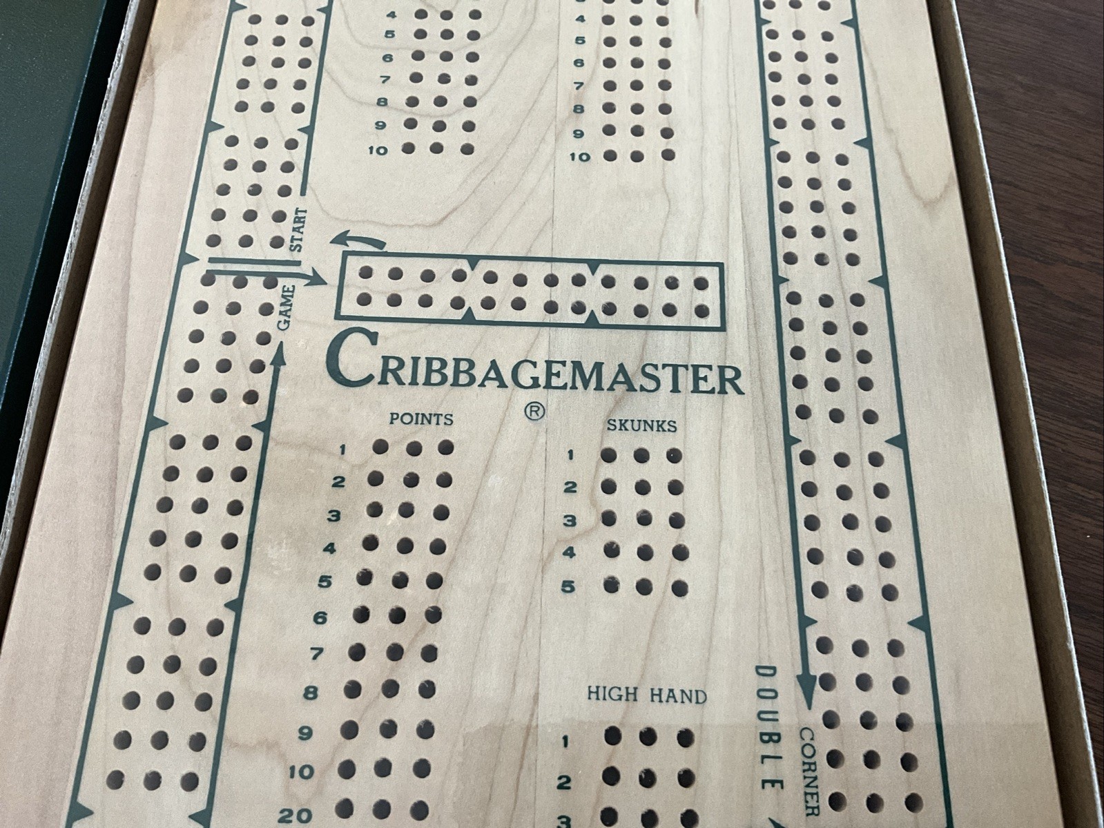 NEW SEALED Drueke Wood Cribbagemaster 3 Track Cribbage Board with Pegs and Box