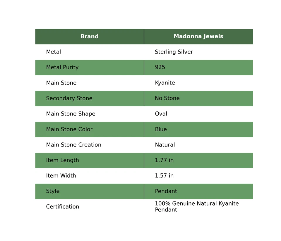 Oferta Black Friday Piedra Cianita Colgante Artesanal Joyería Plata de Ley 925 Foto 2 de 4