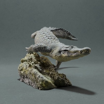 Alligator Swimming Resin 3d printed Unpainted Model Railroad Diorama Wild Animal