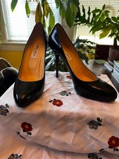Jimmy Choo / Black Patent Leather Pointed-Toe Pumps / Size 38.5 US 8.5