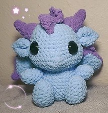 Crochet Amigurumi Blue  Purple Baby Dragon