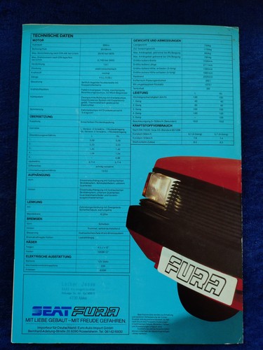 Seat Fura L GL Prospekt - Picture 3 of 3
