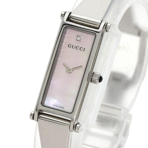 Gucci 1500L Square Face 1P Diamond Bangle Watch Stainless Steel Ss Women'S Used - 第 3/10 張圖片