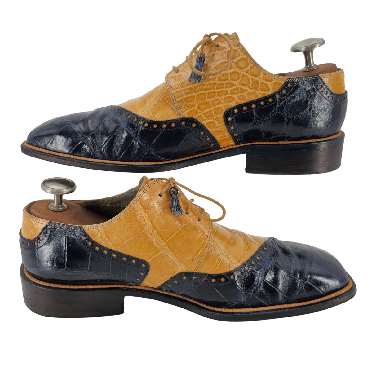 Mauri 2876 Exotic Alligator Italian Tassels Oxfords dress shoes SZ 10.5 M EUC Mauri 4649 V2 Alligator Lace Up | Cellini Uomo main image 2