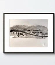 Original Art Dune 9x12 Impressionism Expressionism Soft Fine Art Home Decor