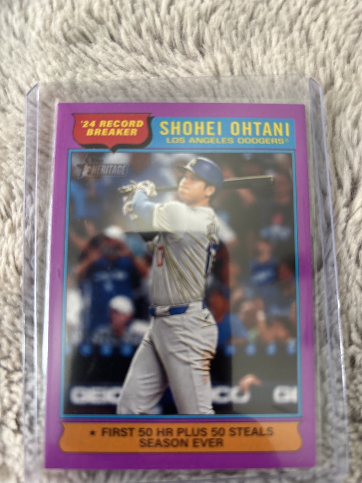 2025 Topps Heritage - Record Breakers Shohei Ohtani #1 Light Purple Border