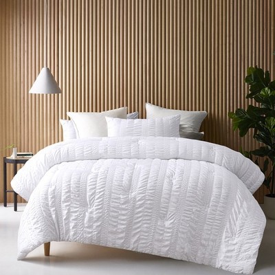 Accessorize Seersucker White 3 Piece Polyester Comforter Set