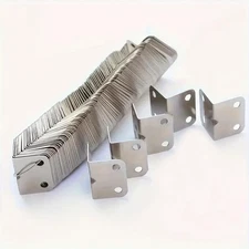 Stainless Steel L-Shaped Bracket Corner Brace 0.79in 90 Degree Angle Corner Lot