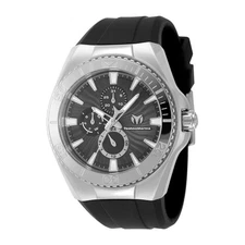 TechnoMarine Unisex Cruise Original 45mm Silver Watch Black Dial and Black Strap